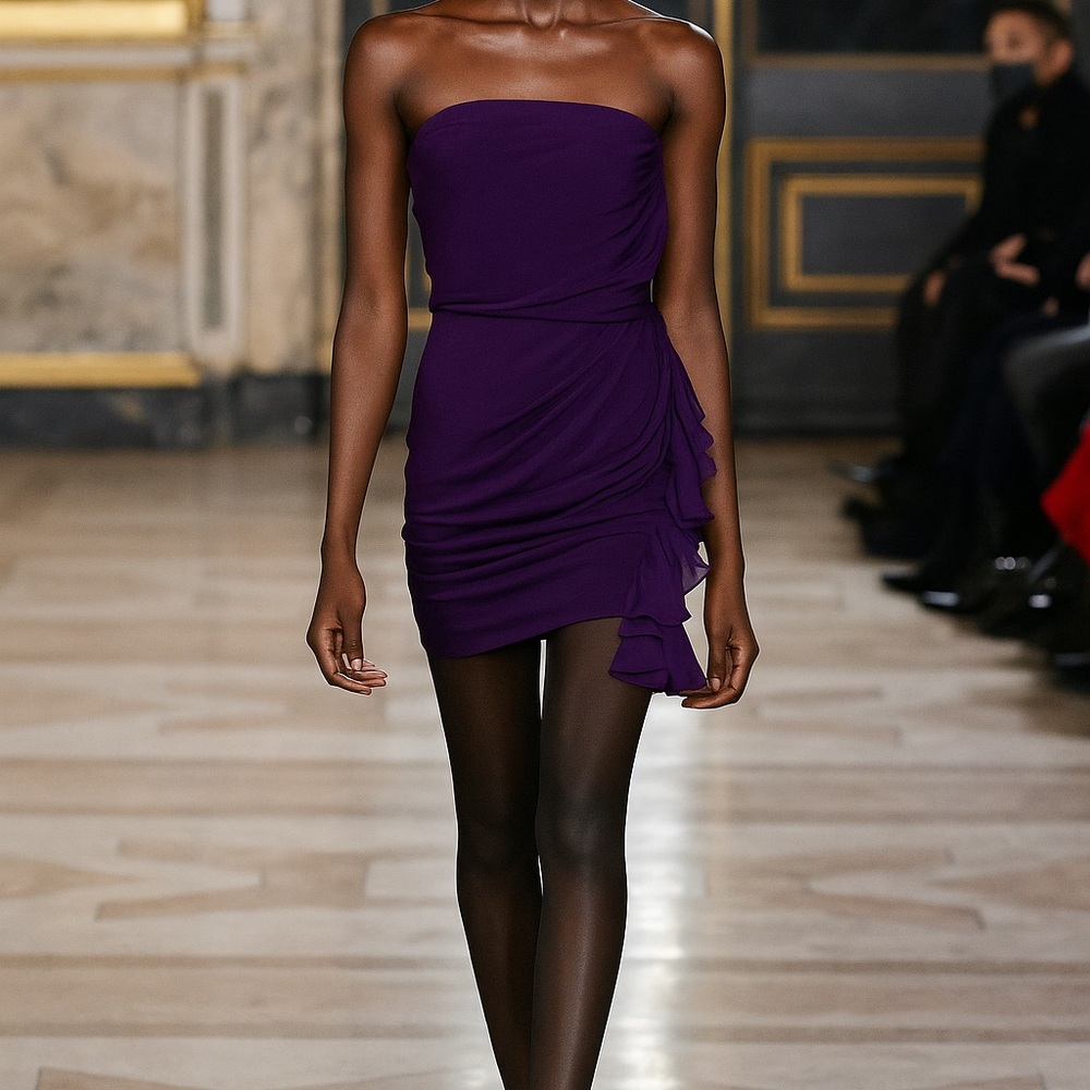 LE CHÂTEAU - Purple Knee Length Dress - Size XXS